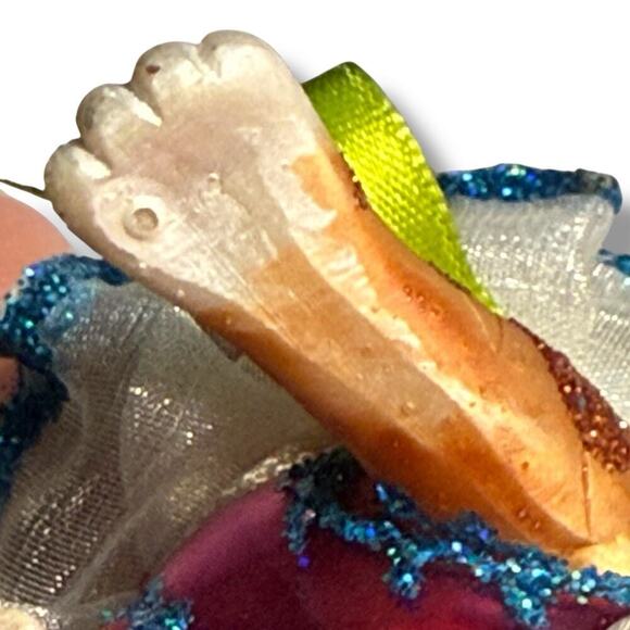 RAZ Imports Orange Tabby Cat Blown Glass Christmas Ornament Anthropomorphic 4” - Picture 8 of 16